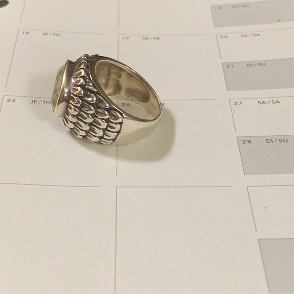 Sterling Silver Peridot Stone Dome Ring for EUC - Picture 2 of 6